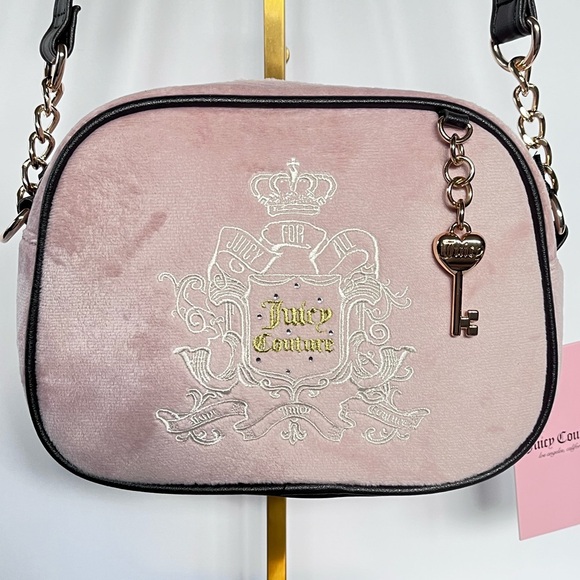 Juicy Couture Light Pink Crossbody Bag with Black Accents - Picture 2 of 13